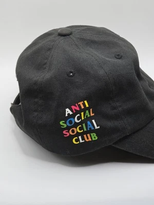 Anti Social Social Club Black Strapback Hat Yupoong Cotton Adjustable Cap - Image 1 of 4