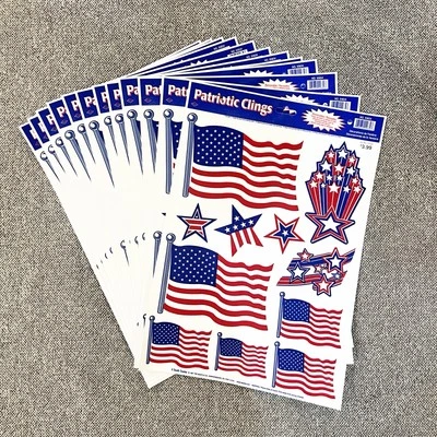 12 Patriotic 7 月 4 日红色白色蓝色窗户挂 12 英寸 x 17 英寸星旗汽车新品 — 第 1/2 张图片