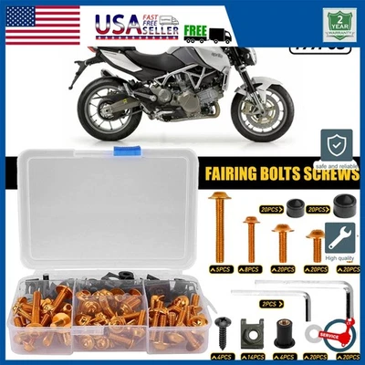 Juego de 177 tornillos dorados carrocería pernos carenado acero Yamaha para Honda Suzuki Foto 1 de 4