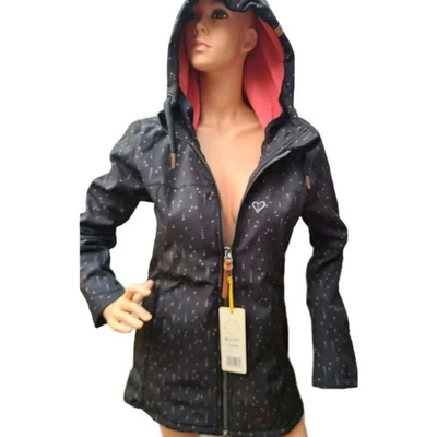 Parka Jacke ALIFE AND KICKIN schwarz Muster Softshell M bis XXXL Kapuze (444)  - Bild 1 von 4