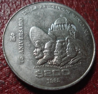 1985 MEXICO 200 PESOS IN AU CONDITION (KM# 510) - Image 1 of 2