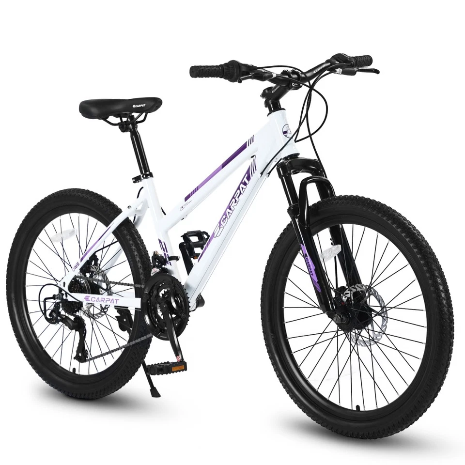 Bicicleta de montaña S24103 24 pulgadas para adolescentes niñas mujeres, Shimano 21 velocidades con Foto 1 de 4