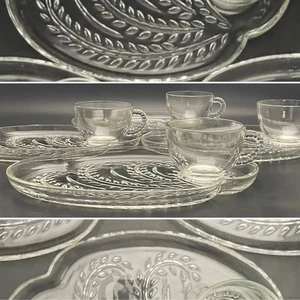 Juego de bocadillos de almuerzo de vidrio transparente Federal Glass Homestead para 4 años 60 hecho en EE. UU. - Imagen 1 de 15