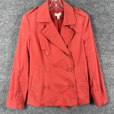 Chaqueta Ann Taylor Mujer 8 Doble Pecho Chaquetón Rosa Coral Ligera Informal Foto 1 de 4