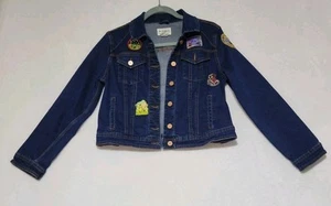 For the Republic Jacket Girl's 10P Denim Jean Patches Button Dark Wash 4 Pockets - Picture 1 of 14