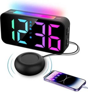 Extra Loud Alarm Clock with Bed Shaker for Heavy Sleepers, Deaf, Elderly - Bild 1 von 8