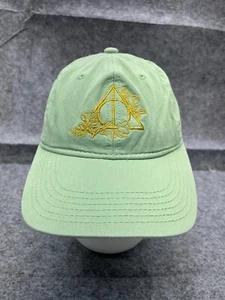Harry Potter Deathly Hallows Hat Cap Strap Back Adult Green Cotton Low Profile - Picture 1 of 13