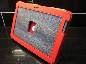 Red Samsung Galaxy Note N8000 Soft Leather Feel Carry Case Cover/Angle Stand - Picture 1 of 1