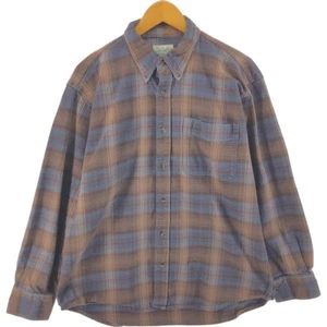 Cabelas Long Sleeve Button Down Light Flannel Check Shirt Men's Size L / eaa... - Picture 1 of 5