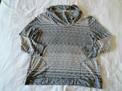 Max Studio Damen Pullover, Gr. 2XL, Grau, Gestreift, Rayon, Polyester, Spandex - Bild 1 von 4