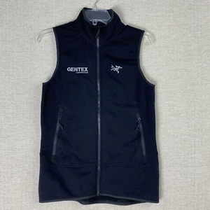Arcteryx Vest Womens M Black Kyanite Full Zip Fleece Pockets Logo Base Layer - Picture 1 of 10