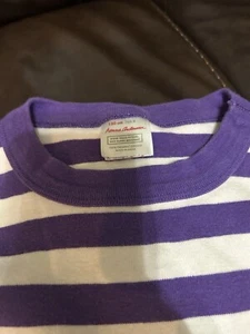 Hannah Andersson EUC Purple Lilac Stripe Organic Peruvian Cotton PJ Size-8 130cm - Picture 1 of 3