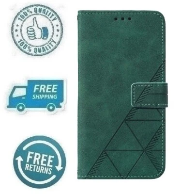 Nueva Funda de Teléfono Verde Folio Abatible Billetera Cubierta Portatarjetas Ranura para iPhone 15 6.1" Foto 1 de 4