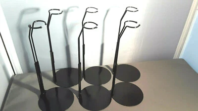 Barbie Doll Stands set of Six 6 black metal for 11-12 inch similar Fashion Dolls - Image 1 of 4