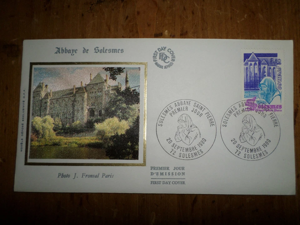 France 1980, FDC 1° Day, Abbey St Pierre Solesmes, Stamp 2112 - Image 1 of 1