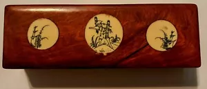 WOODEN ASIAN THEMED DOMINO SET - Picture 1 of 7