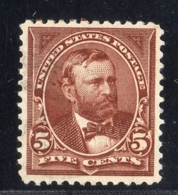 1895 US SC 270 5c Grant w/ Wmk - Used with Very Light Cancel  - XF/Sup Gem - Image 1 of 3