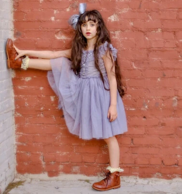 Tutú-Vestido-Talla 7/8-Capas de Tul-Estrás-Gris-Ballet-Bailarina-Alta Calidad Foto 1 de 4