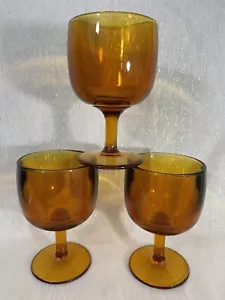 3er Set Vintage Bernstein Sockel Glaskelche/Biertassen MCM - Bild 1 von 5