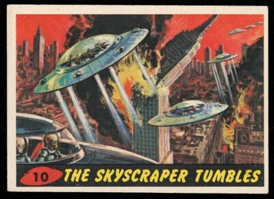 1962 Topps Mars Attacks #10 The Skyscraper Tumbles EX+ to Excellent-Mint HQ Card - Image 1 of 2
