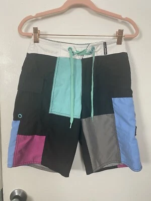Volcom Stone Youth Colorblock Boardshort Swim Shorts Black Blue Size 25 - Image 1 of 4