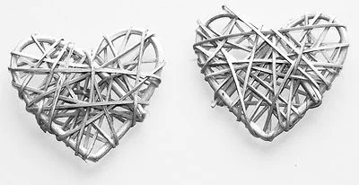 50 Silver Heart Rattan LED light string 5m Long Wedding Engagement BATTERY PWR - Image 1 of 4