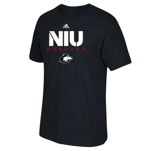 Northern Illinois Huskies  NCAA Adidas Men's 2017 Sideline Graphic Black T-Shirt Cover