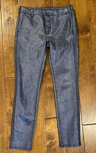 Atelier Notify Paris Women's 28 Metallic Coated Slim Fit Blue Jeans Neotis NEW - Picture 1 of 11