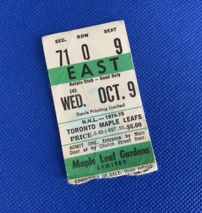 October 9, 1974 Ticket Stub KANSAS CITY SCOUTS VERY 1ST NHL GAME vs. Maple Leafs - Picture 1 of 3