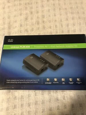 Kit adaptador de red Cisco Linksys PLEK400 Powerline AV 1 puerto SIN CABLES Foto 1 de 4