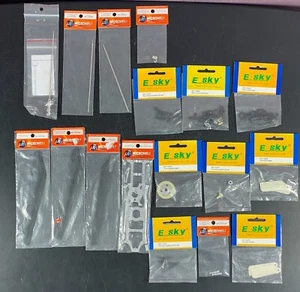 Microheli E Sky t-rex Helicopter Parts Frame Blades Innershaft Canopy Mount Lot - Picture 1 of 6
