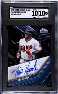 2023 Topps Chrome Black #CBA-TH Torii Hunter SGC 10 Gem Auto Twins - Picture 1 of 2