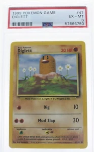 PSA 6 EXCELLENT-MINT 1999 Pokémon Game Base #47 Diglett !!! - Picture 1 of 4