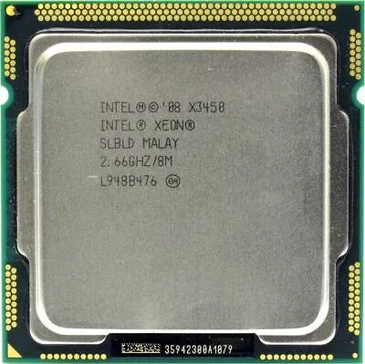 Intel Xeon X3450 CPU 2.66GHz 8M 1333MHZ Socket LGA 1156 SLBLD Processors - Image 1 of 2