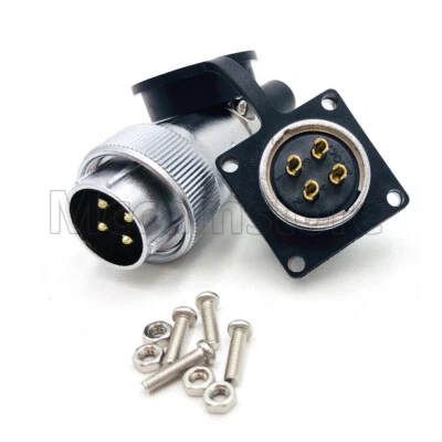 WS24 25A 4 Pin Aviation Waterproof Connector,Industrial Power Cable Connector - Image 1 of 4