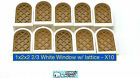 Lego White Window 1x2x2 2/3 Rounded Top with Gold Lattice Diamond Pane X10 NEW