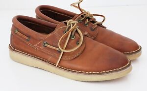 Timberland Vintage Made In USA Wedge Sole Boat Shoes Leather Laces Mens 9M