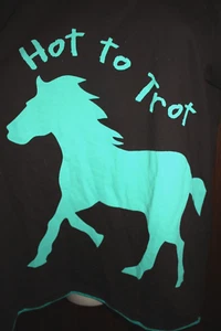 Lazy One horse equestrian pajama top L hot to trot horse sleep shirt - Picture 1 of 4