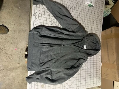 Sudadera con Capucha Hombre Gris Medio Cremallera Completa B309 Foto 1 de 2