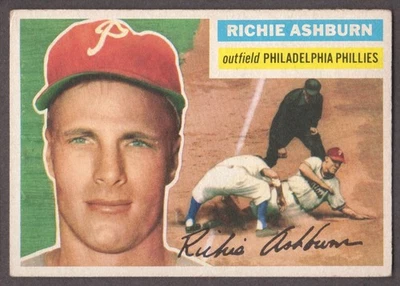 1956 TOPPS CARD #120 RICHIE ASHBURN VG/EX+ PHILLIES NICE CLEAN CENTERED! BV: $80 - Image 1 of 2