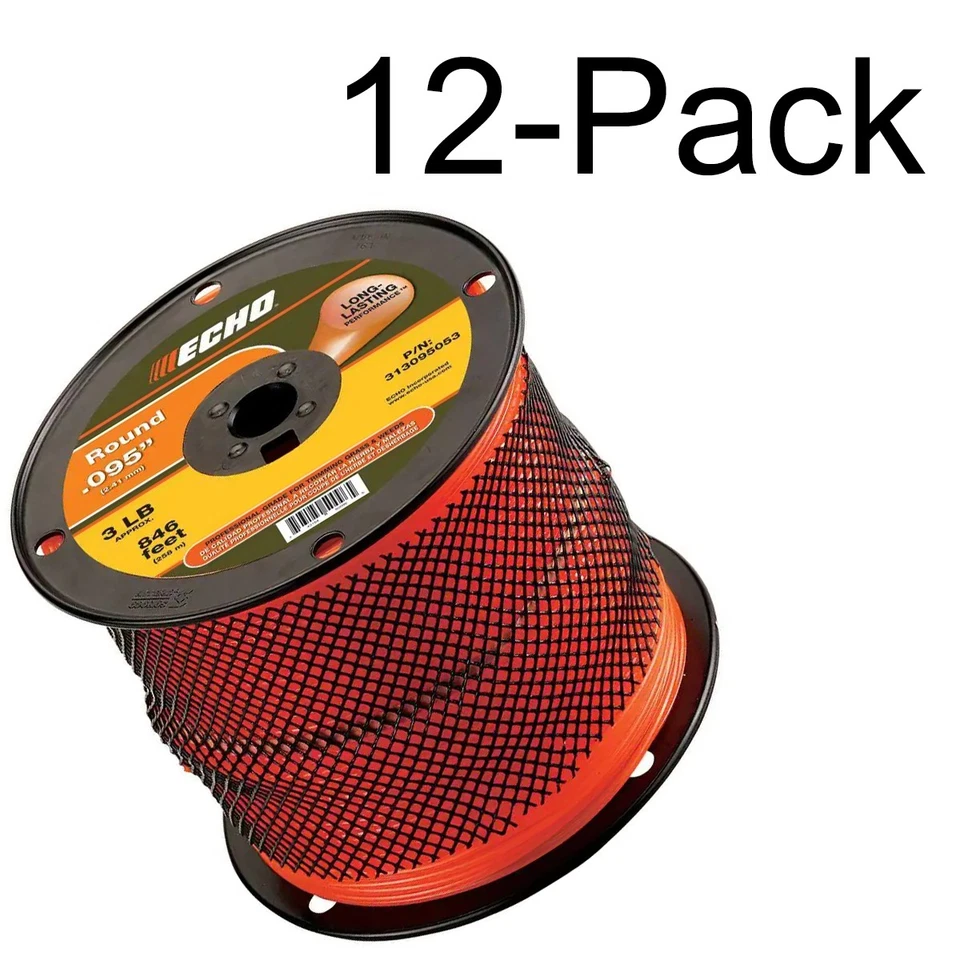 Echo Genuine 12-Pack of 3 Lb Spool .095" dia Round Trimmer Line 313095053-12PK - Image 1 of 1