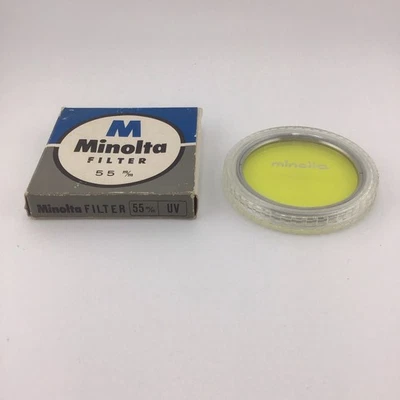 Minolta 55mm Y48 Yellow Filter Lens in Case with Box Chrome Ring - Image 1 of 2