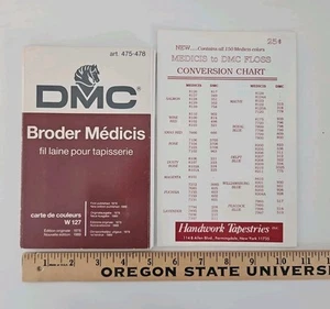 DMC Color Card for BRODER MEDICI Wool Thread Article 475-478 New Edition 1989 - Picture 1 of 5