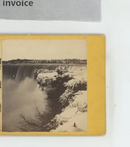 Niagara Falls Table Rock in Winter Stereoview c1860 - Picture 1 of 3