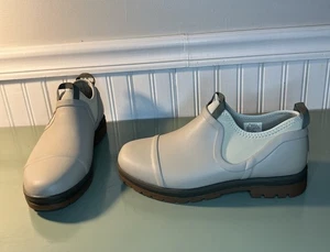 LL Bean Shoes Womens 9 Tan Rugged Wellie Slip-On Waterproof Slip Resist Mud - Picture 1 of 11