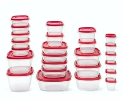 Rubbermaid 50 piezas EasyFind tapas ventiladas juego de almacenamiento de alimentos microondas sin BPA... Foto 1 de 4