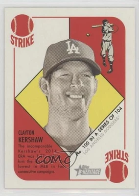 2015 Topps Heritage '51 Clayton Kershaw #100 - Image 1 of 2