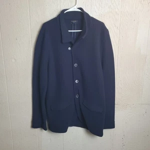 Allen Edmonds Jacket XL Blue Heavy Knit  Wool Blazer Cardigan Academia Italy  - Picture 1 of 19