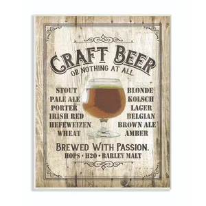 "Craft Beer Sign Bar Room Wooden Texture" by Retrorocket Studiowood Food Wall Ar - Picture 1 of 4