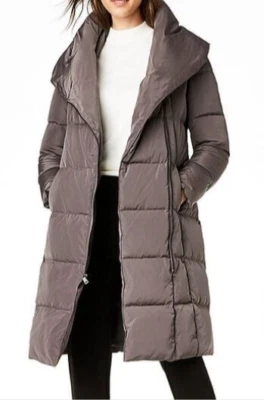 Chaqueta Parka Cole Haan Down Puffer Talla Cremallera Completa Con Capucha Carbono Talla M Mujer Foto 1 de 4